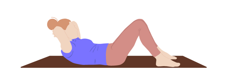 woman doing pilates chest lifts